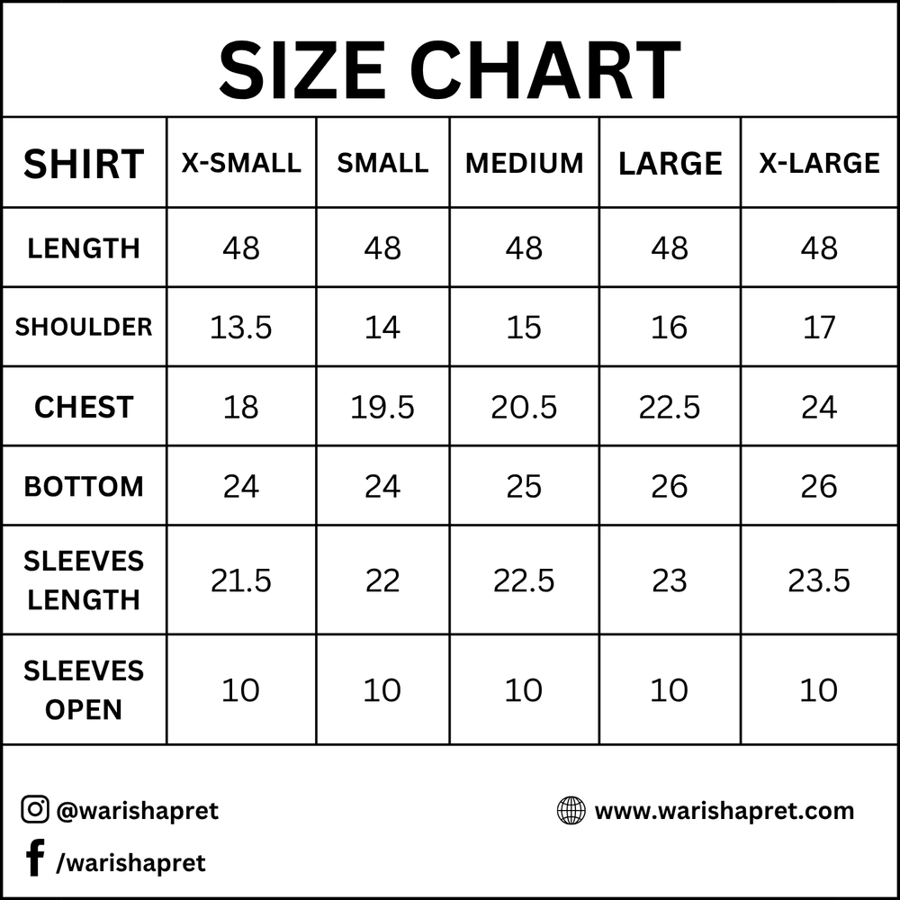 Product Size Chart