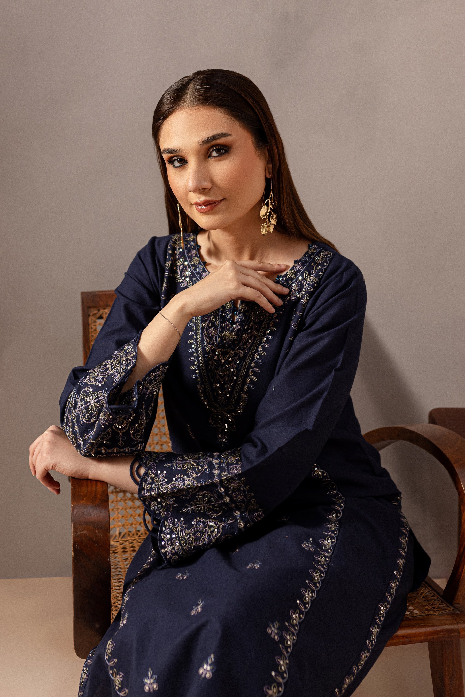 Rhea 2Pc Embroidered Dress