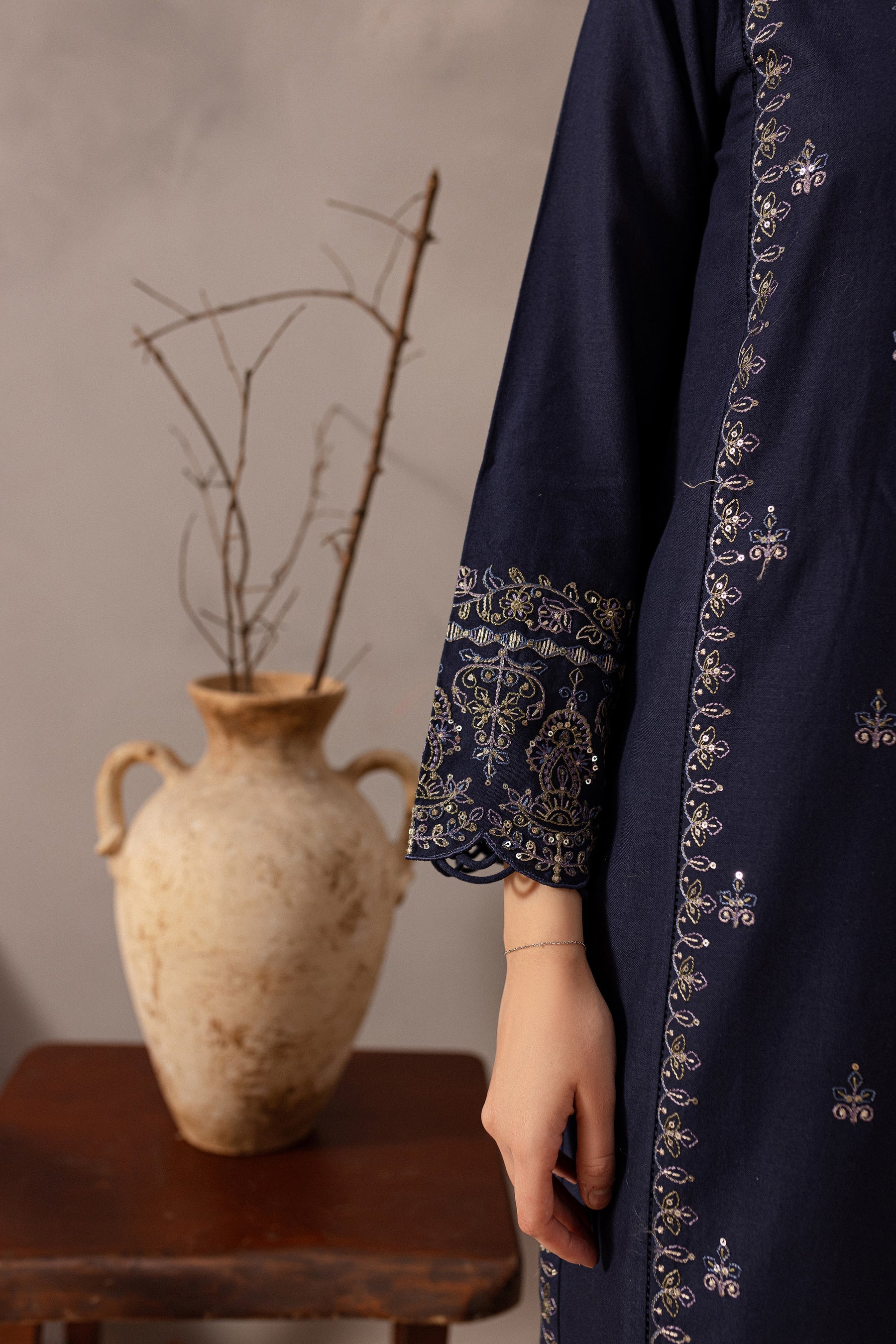 Rhea 2Pc Embroidered Dress