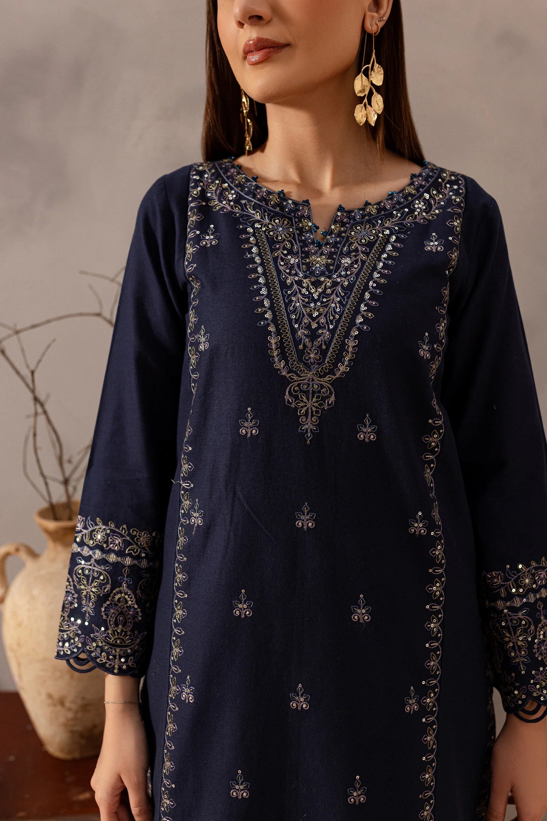 Rhea 2Pc Embroidered Dress