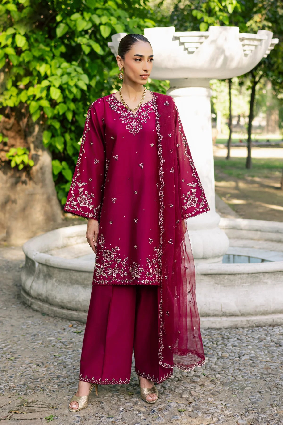 Rosa 3Pc Festive Embroidered Dress