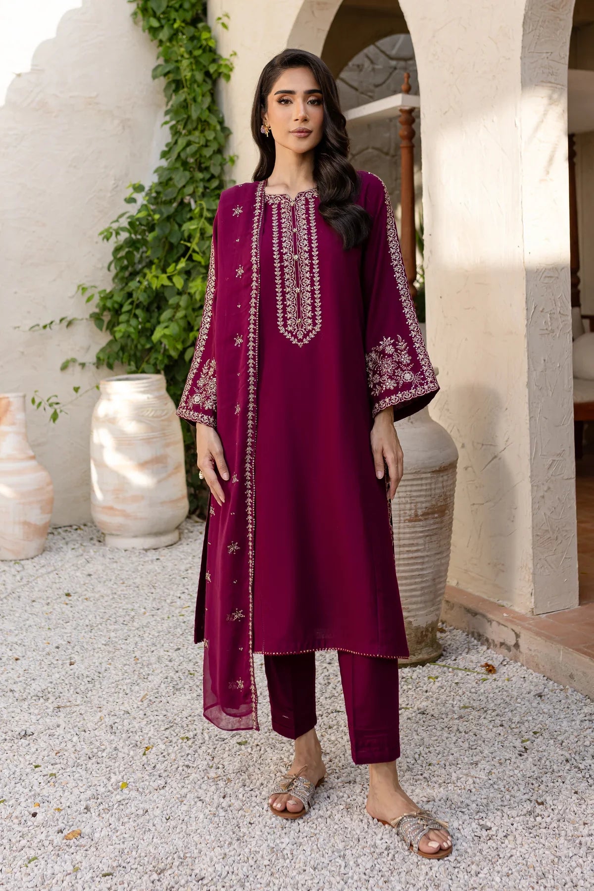 Saaya 3Pc Embroidered Dress