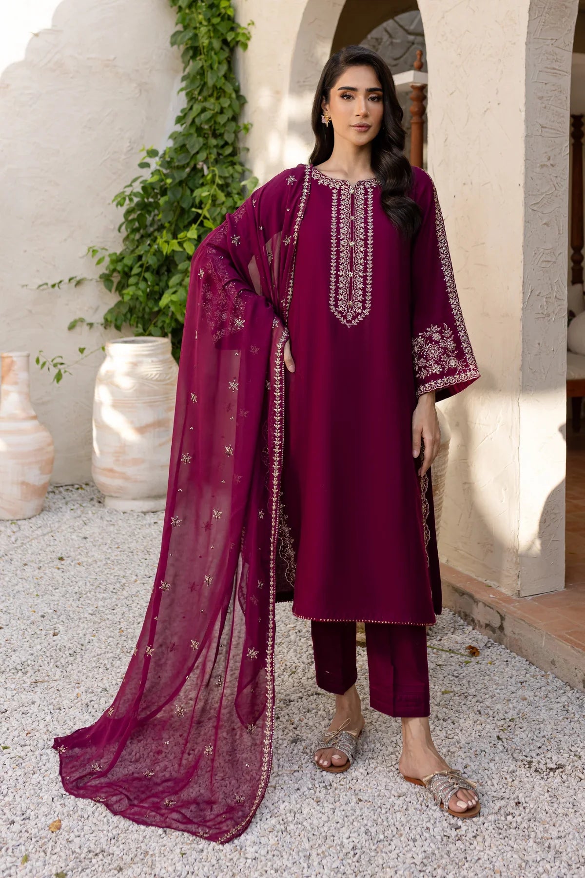 Saaya 3Pc Embroidered Dress