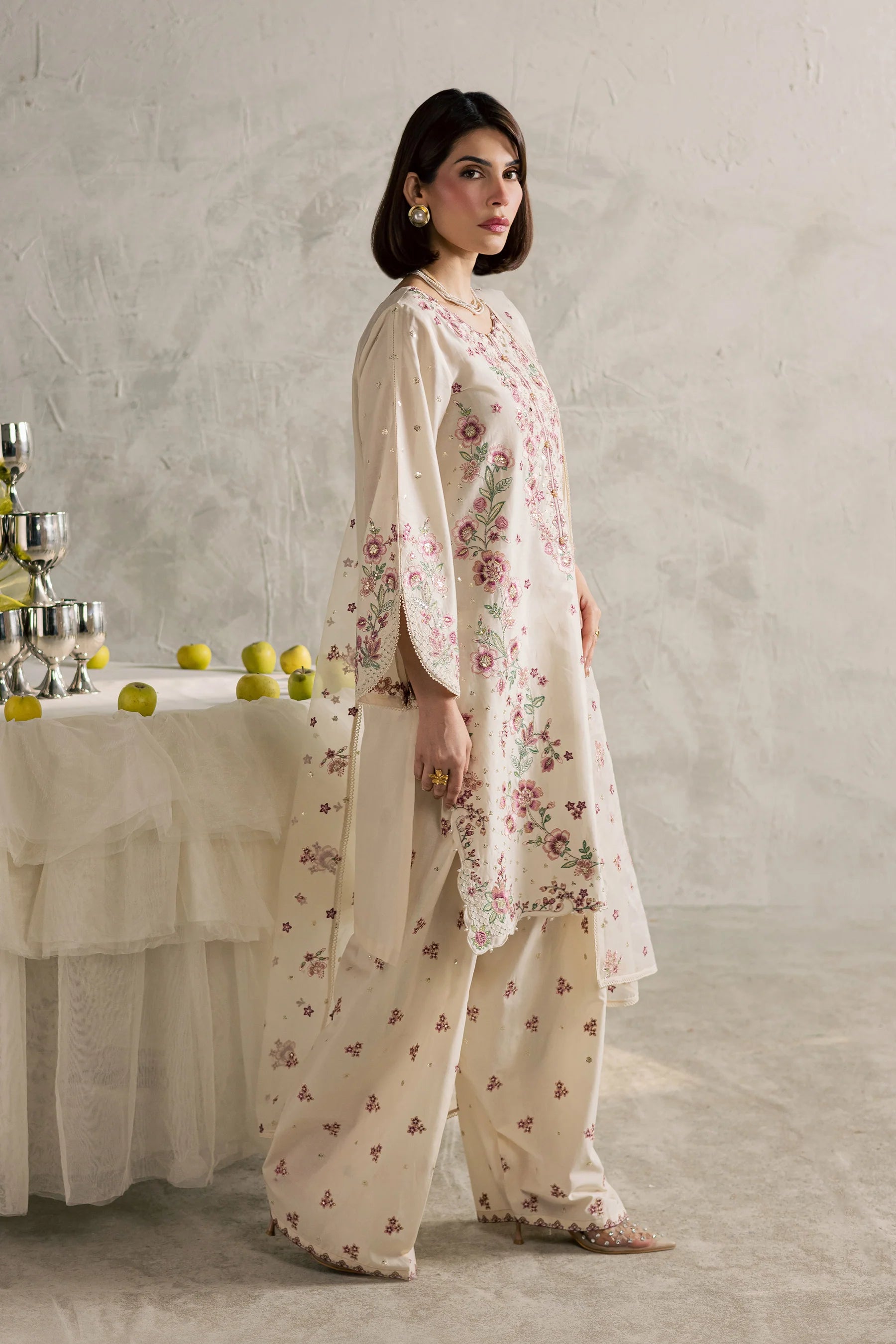 Samin 3Pc Festive Embroidered Dress