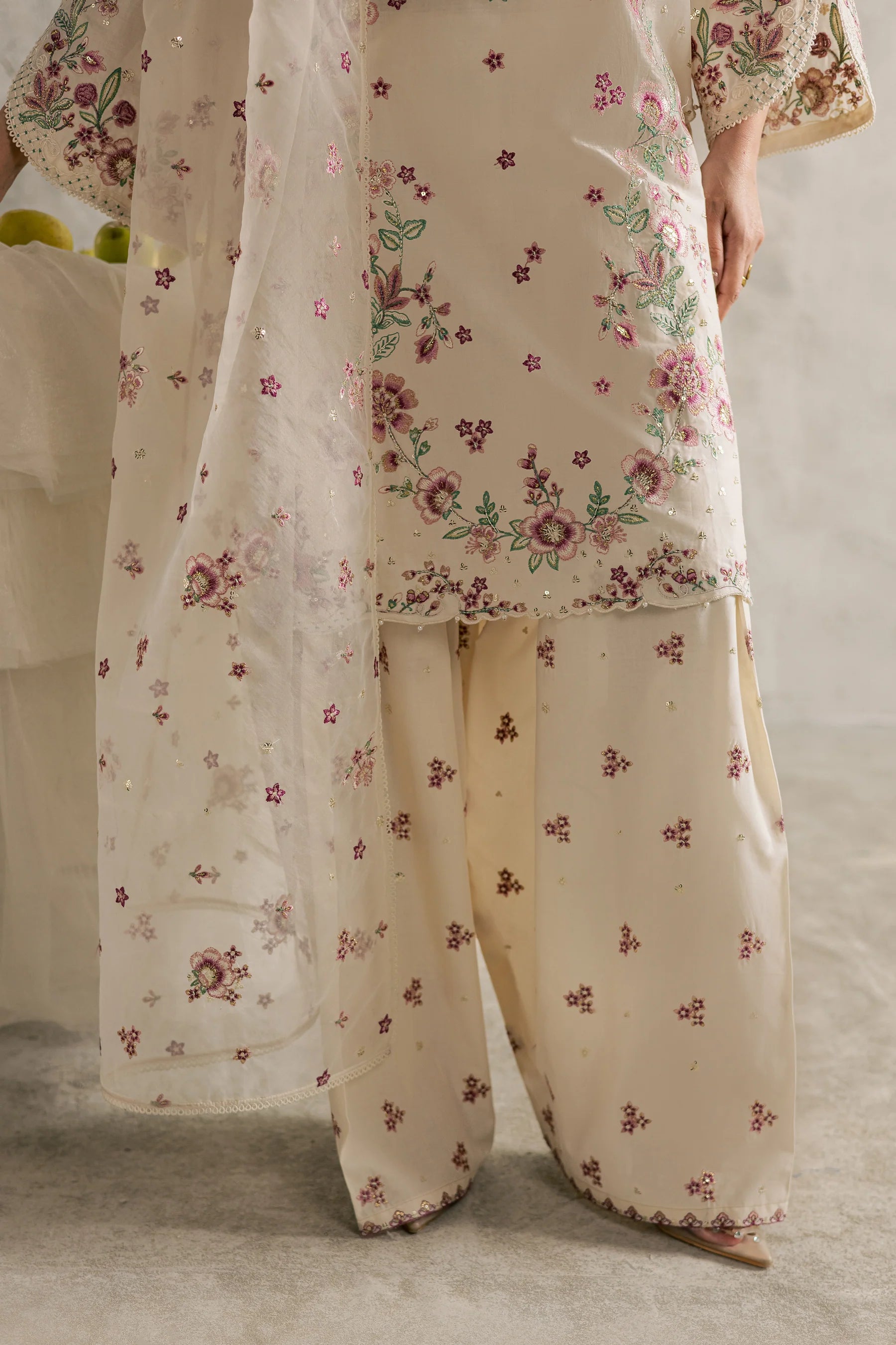 Samin 3Pc Festive Embroidered Dress