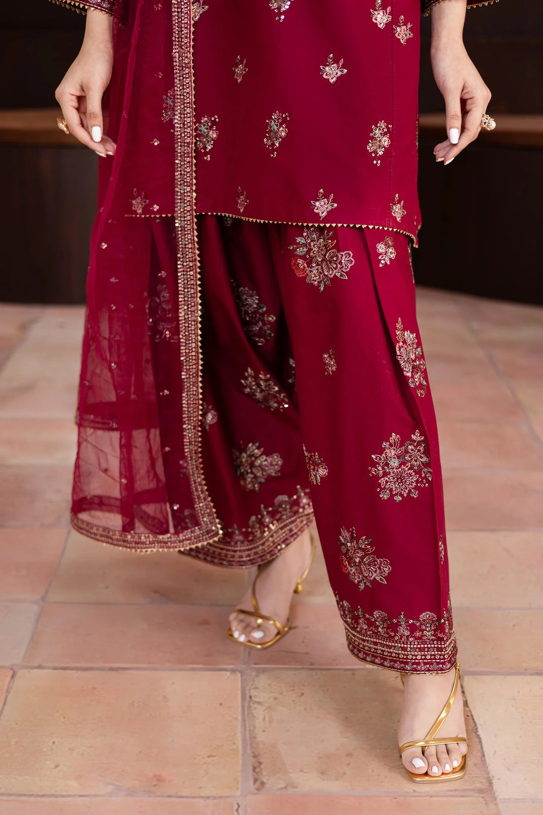 Best Selling - Shazneen 3Pc Embroidered Dress