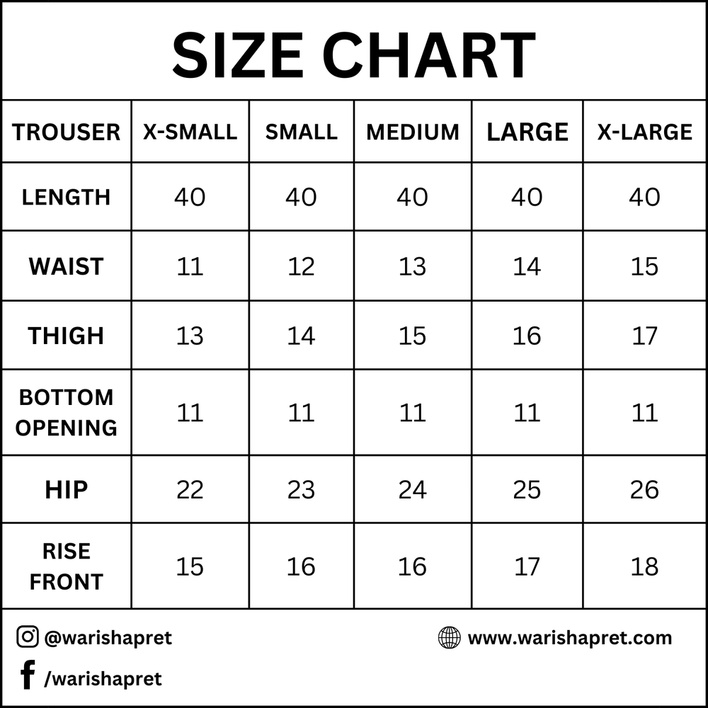 Product Size Chart
