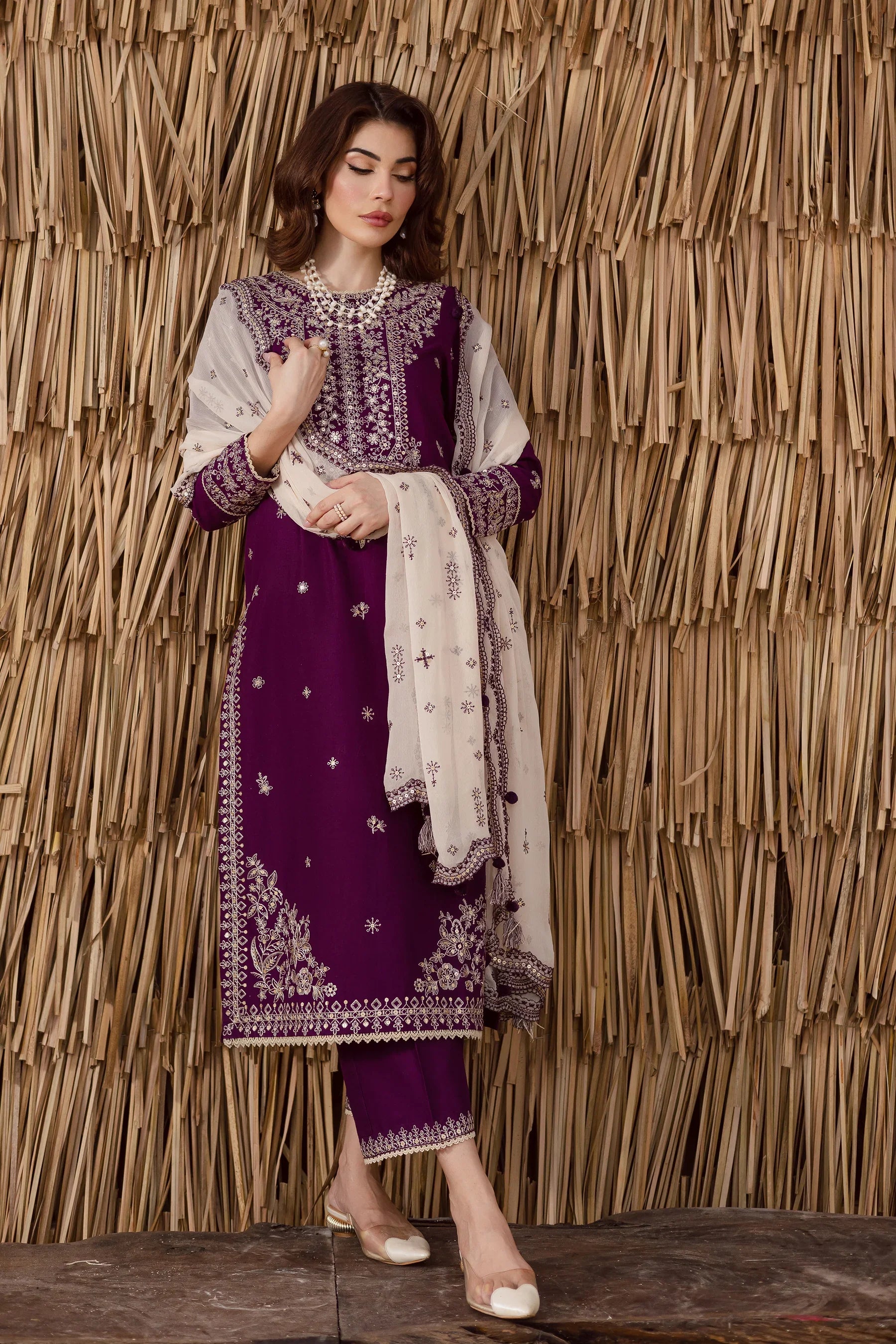 Solace 3Pc Embroidered Dress