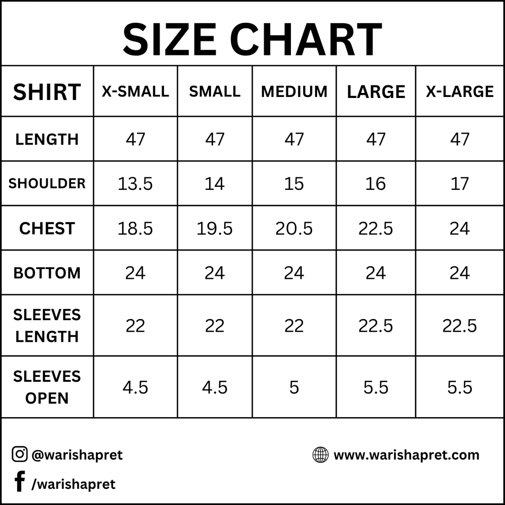 Product Size Chart