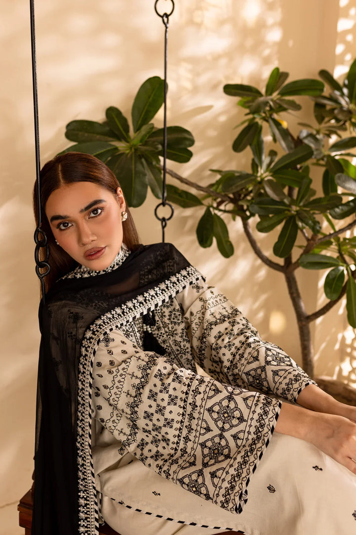 Best Selling - White Jewel 3Pc Embroidered Dress