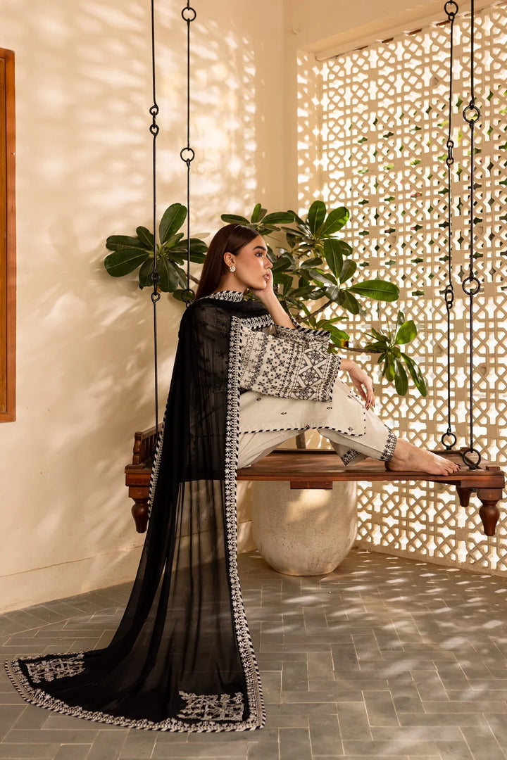 Best Selling - White Jewel 3Pc Embroidered Dress