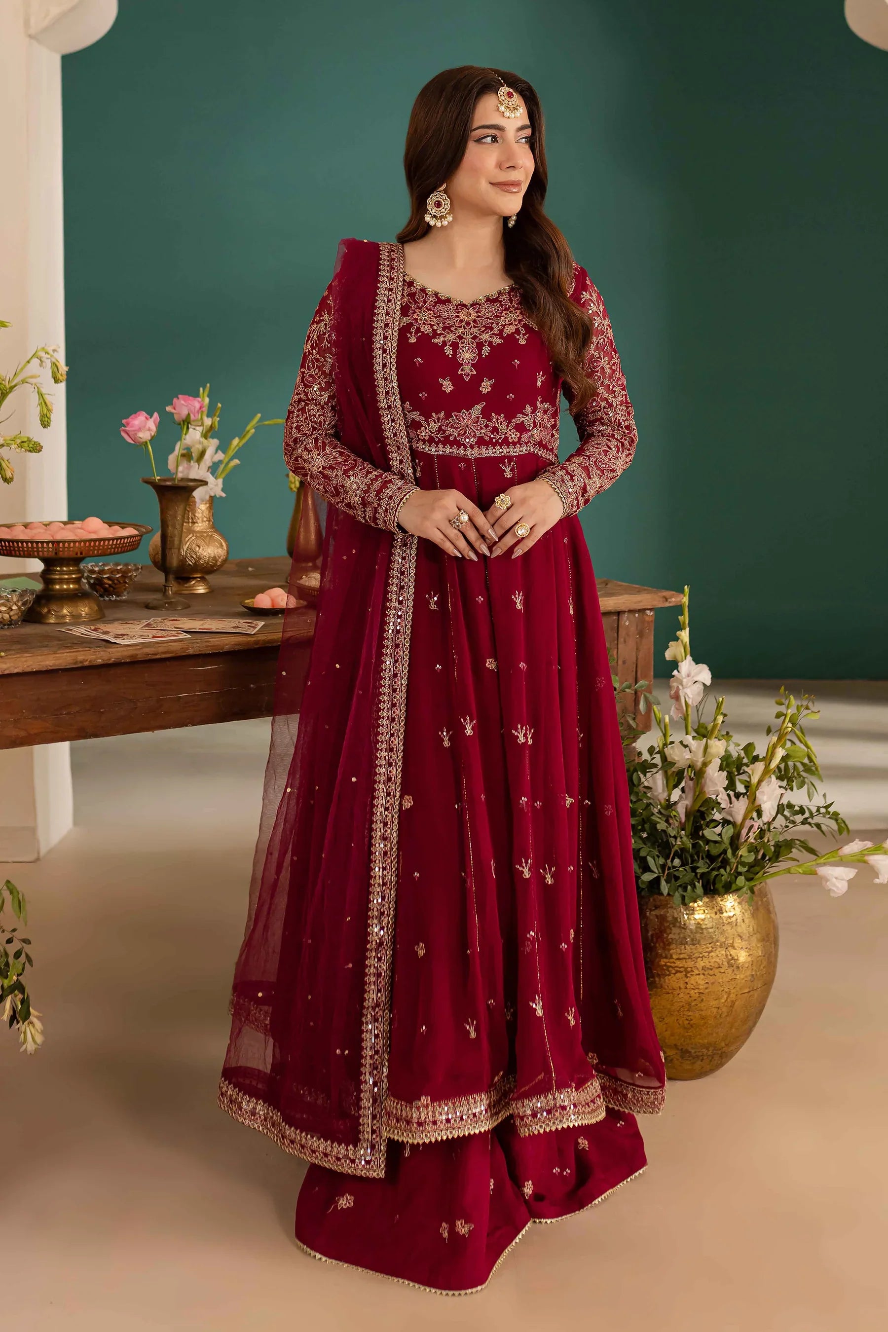 Zauq 3Pc Embroidered Luxe Pret