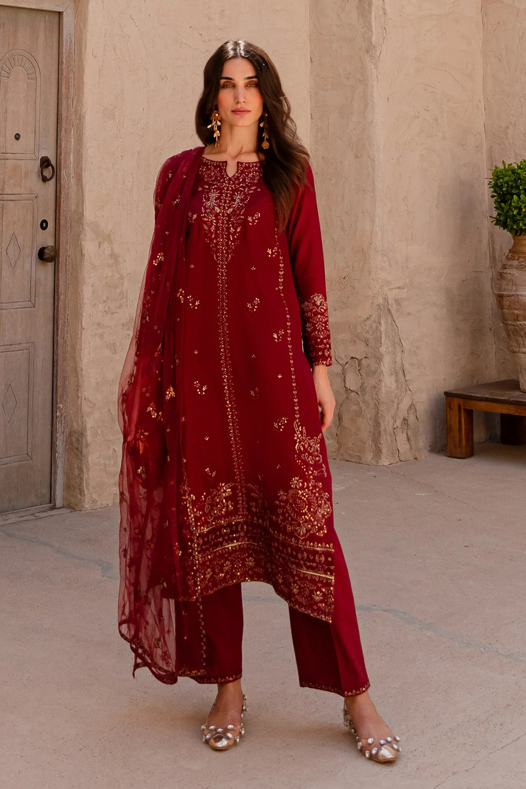 Zyra 3Pc Embroidered Dress