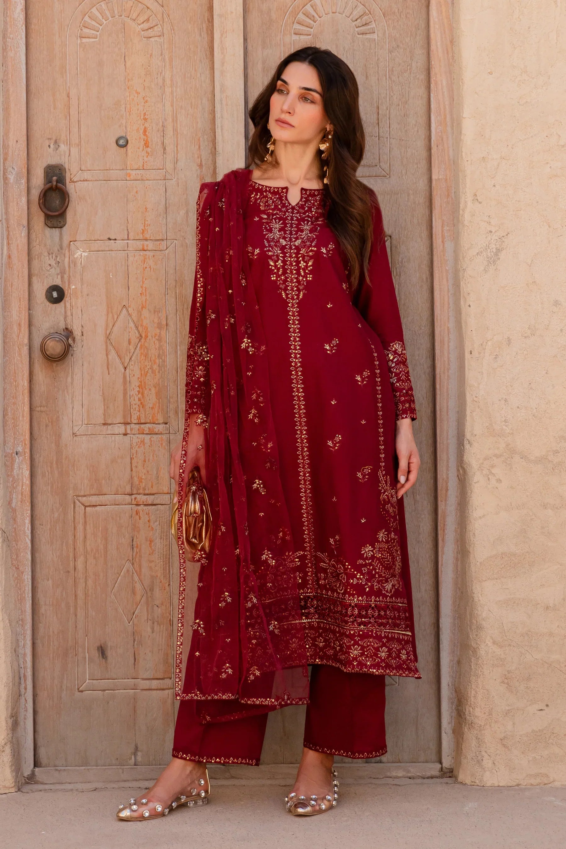 Zyra 3Pc Embroidered Dress