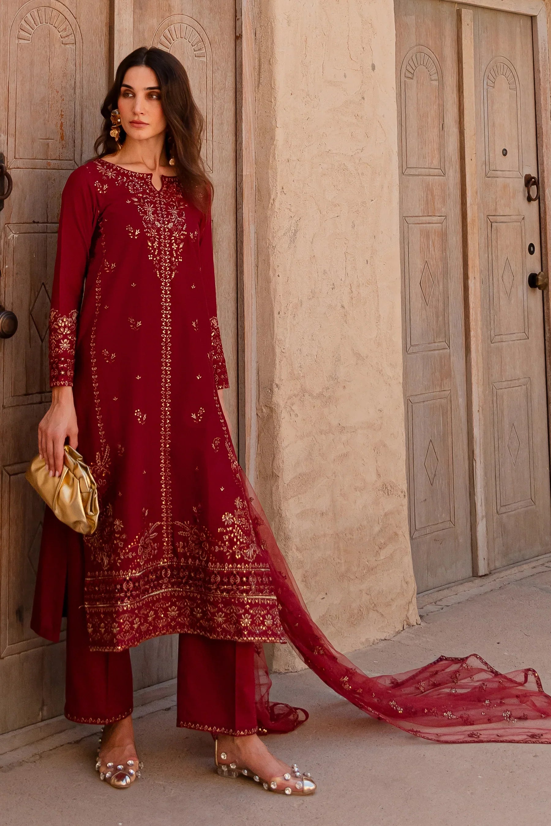 Zyra 3Pc Embroidered Dress