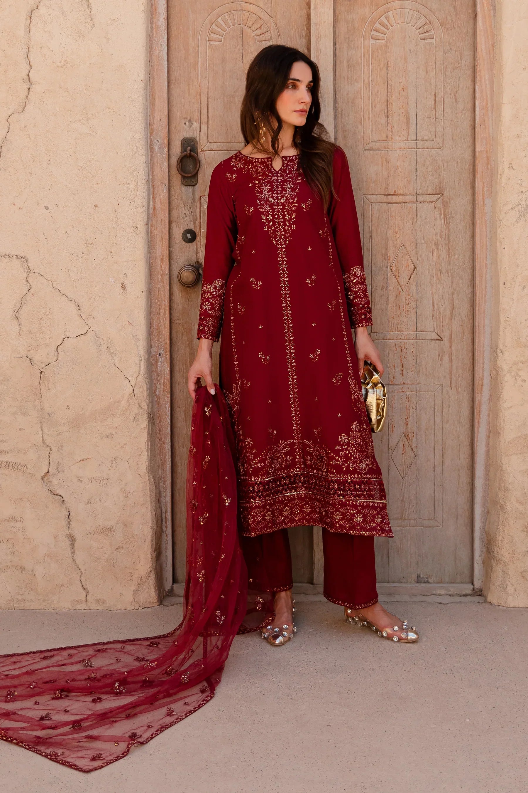 Zyra 3Pc Embroidered Dress
