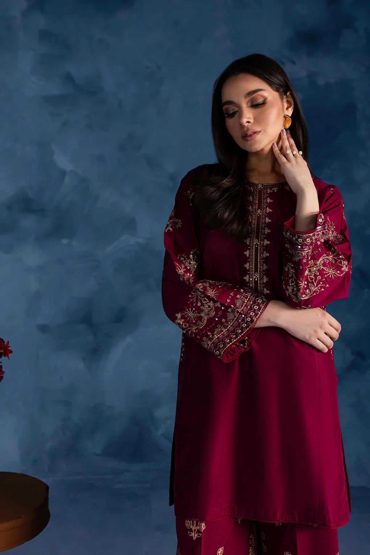 Cherry Charm 2Pc Embroidered Dress
